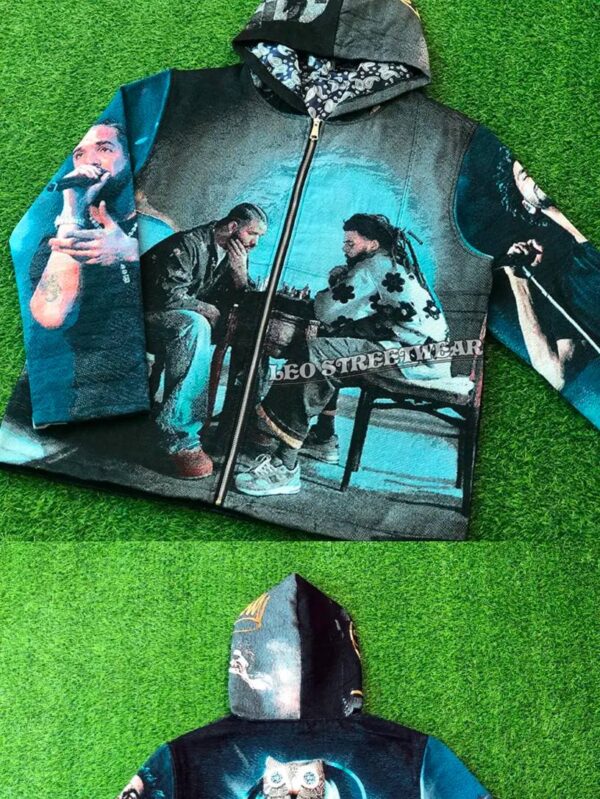 Drake and J. Cole custom hoodie zip up